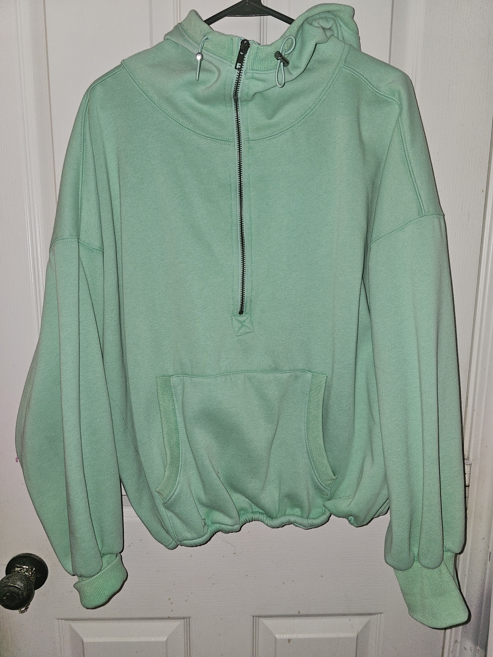 BiBi Mint Green Half-Zip Hoodie Sweater